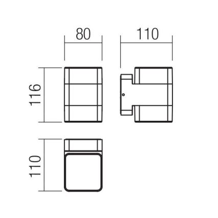 Redo 90492 - LED Outdoor wall light TOK LED/14,8W/230V IP44 anthracite