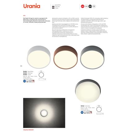 Redo 90494 - LED Outdoor ceiling light URANIA LED/10W/230V d. 16 cm 3000K IP65 white