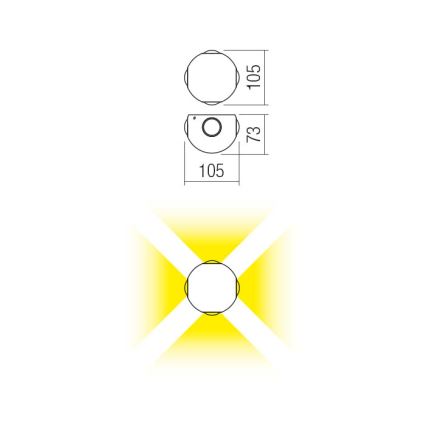 Redo 90500 - LED Outdoor wall light MILESTONE 4xLED/3W/230V IP54 anthracite