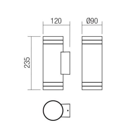 Redo 90518 - Outdoor wall light CARGO 2xGU10/28W/230V IP54 anthracite