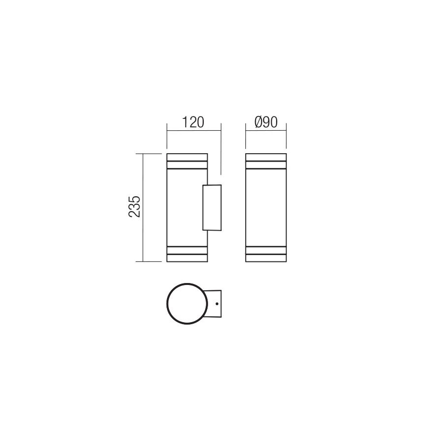 Redo 90518 - Outdoor wall light CARGO 2xGU10/28W/230V IP54 anthracite