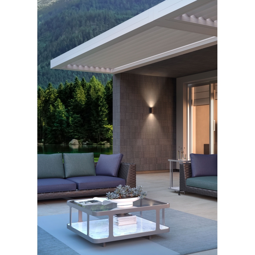 Redo 90531 - LED Outdoor wall light BRIO LED/10W/230V 3000K IP54 brown
