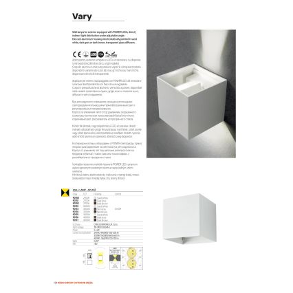 Redo 90552 - LED Outdoor Wall Light VARY 2xLED/10W/230V 3000K IP54 White