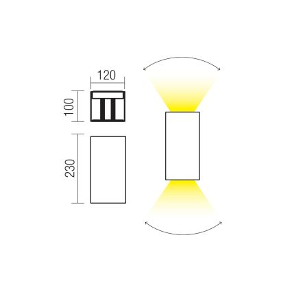 Redo 90552 - LED Outdoor Wall Light VARY 2xLED/10W/230V 3000K IP54 White