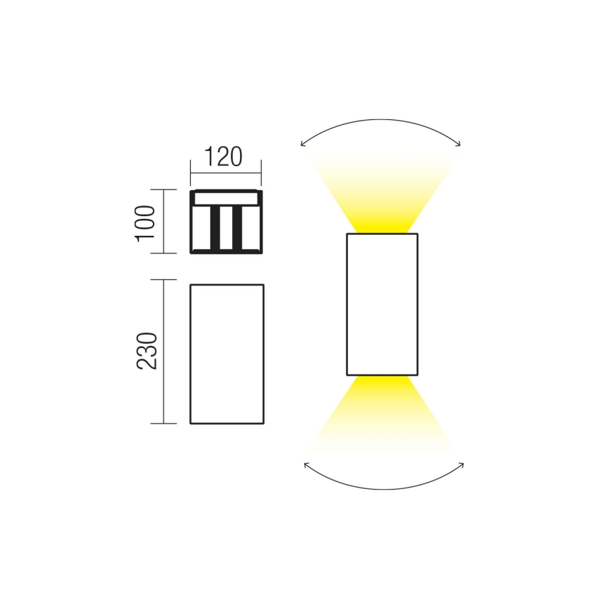 Redo 90552 - LED Outdoor Wall Light VARY 2xLED/10W/230V 3000K IP54 White