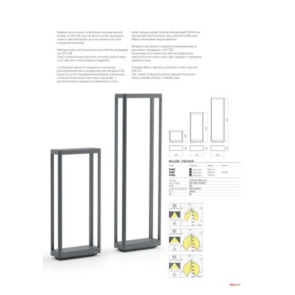 Redo 90582 - WAKE LED Outdoor Lamp, 8W/230V, 3000K, 75 cm, IP65, Anthracite