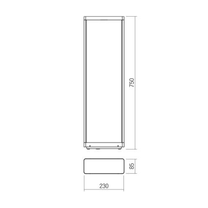 Redo 90582 - WAKE LED Outdoor Lamp, 8W/230V, 3000K, 75 cm, IP65, Anthracite