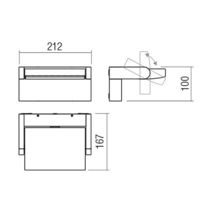 Redo 90585 - FLIP LED Outdoor Wall Light, 20W/230V, 3000K, CRI 90, IP54, Brown