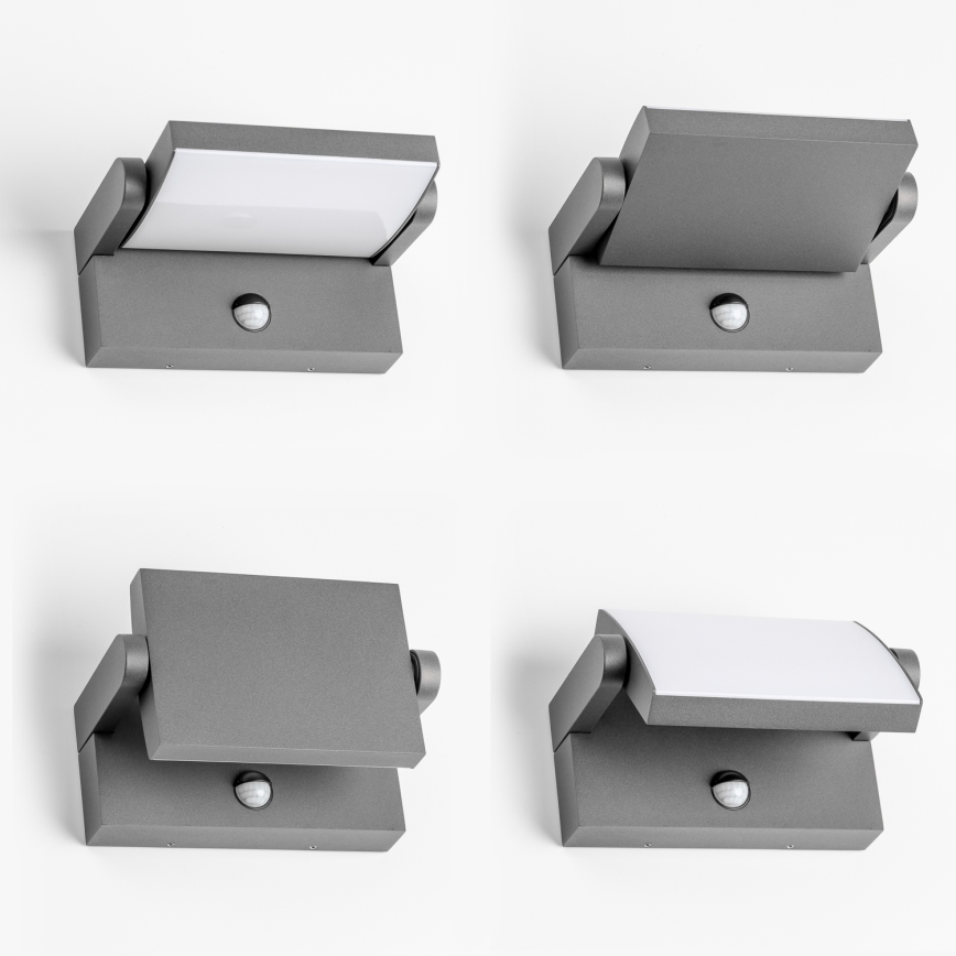 Redo 90587 - FLIP LED Outdoor Wall Light with Sensor LED/20W/230V 3000K CRI 90 IP54 Anthracite