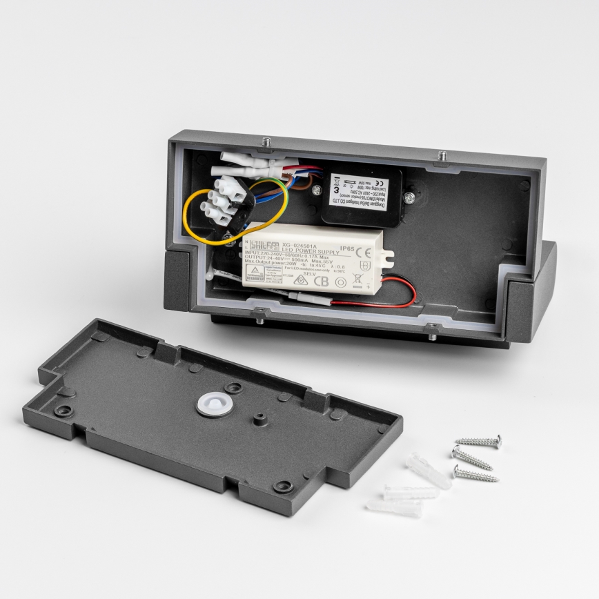 Redo 90587 - LED Outdoor wall light with a sensor FLIP LED/20W/230V CRI 90 3000K IP54 anthracite