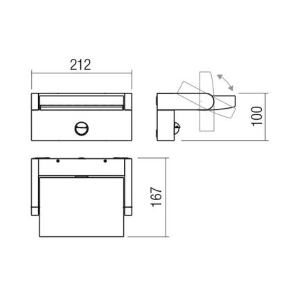 Redo 90587 - LED Outdoor wall light with a sensor FLIP LED/20W/230V CRI 90 3000K IP54 anthracite