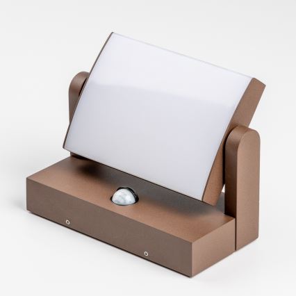 Redo 90588 - LED Outdoor Wall Light with Sensor FLIP LED/20W/230V 3000K CRI 90 IP54 Brown