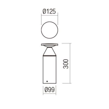 Redo 90589 - BIRO LED Outdoor Light, 12W, 230V, 3000K, 30 cm, CRI 90, IP65, Anthracite