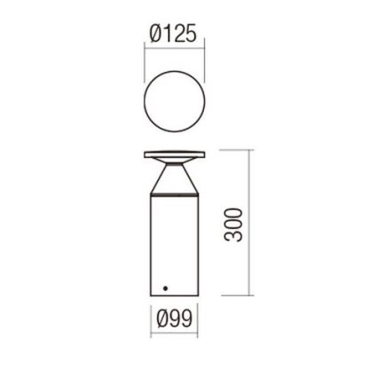 Redo 90590 - LED Outdoor Lamp BIRO LED/12W/230V 3000K 30 cm CRI 90 IP65 brown