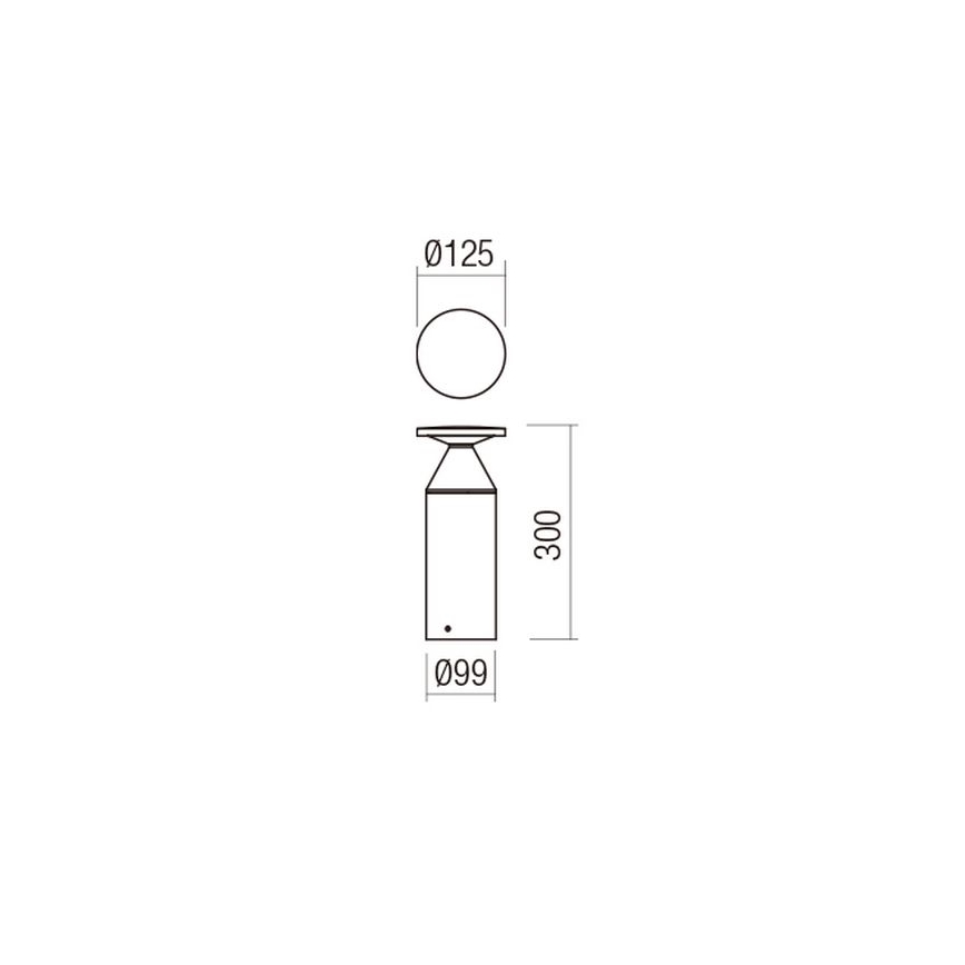 Redo 90590 - LED Outdoor Lamp BIRO LED/12W/230V 3000K 30 cm CRI 90 IP65 brown