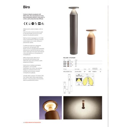 Redo 90591 - LED Outdoor Lamp BIRO LED/12W/230V 3000K 70 cm CRI 90 IP65 Anthracite