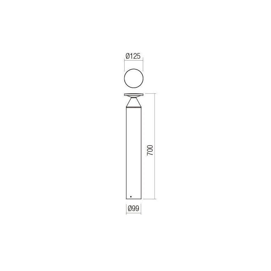 Redo 90591 - LED Outdoor Lamp BIRO LED/12W/230V 3000K 70 cm CRI 90 IP65 Anthracite