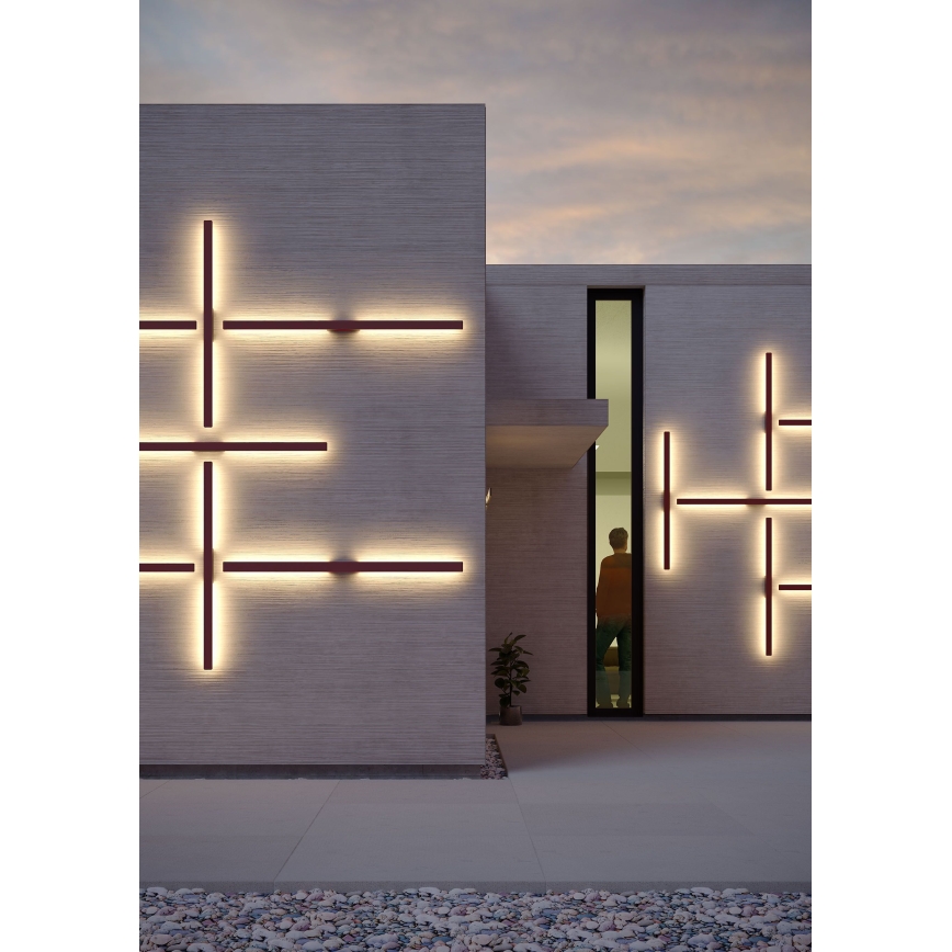 Redo 90624 - LED Outdoor wall light REFLEXA LED/24W/230V 3000K 144 cm IP54 brown