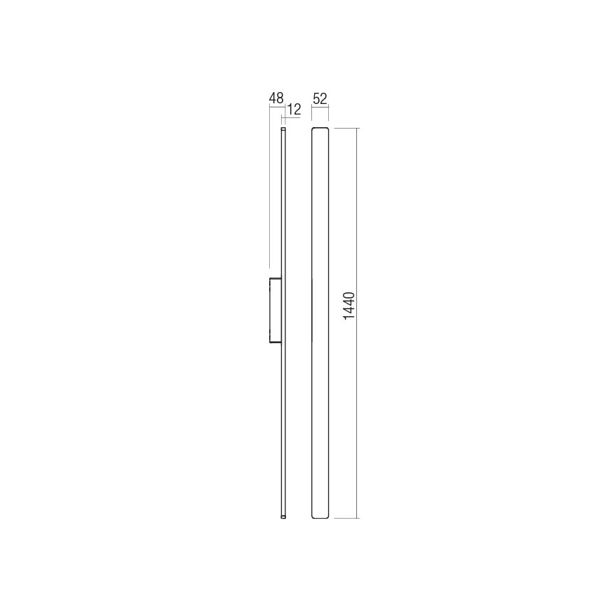 Redo 90625 - LED Outdoor wall light REFLEXA LED/24W/230V 3000K 144 cm IP54 black