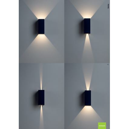 Redo 90635 - LED Outdoor wall light SONNY 2xLED/5W/230V 2200/3000/4000K IP54 white
