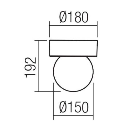 Redo 90641 - Outdoor ceiling light BULK 1xE27/28W/230V IP44 anthracite