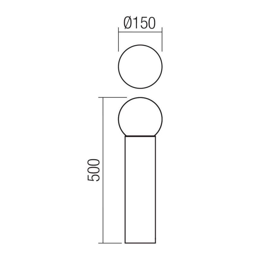 Redo 90642 - Outdoor lamp BULK 1xE27/28W/230V 50 cm IP44 anthracite