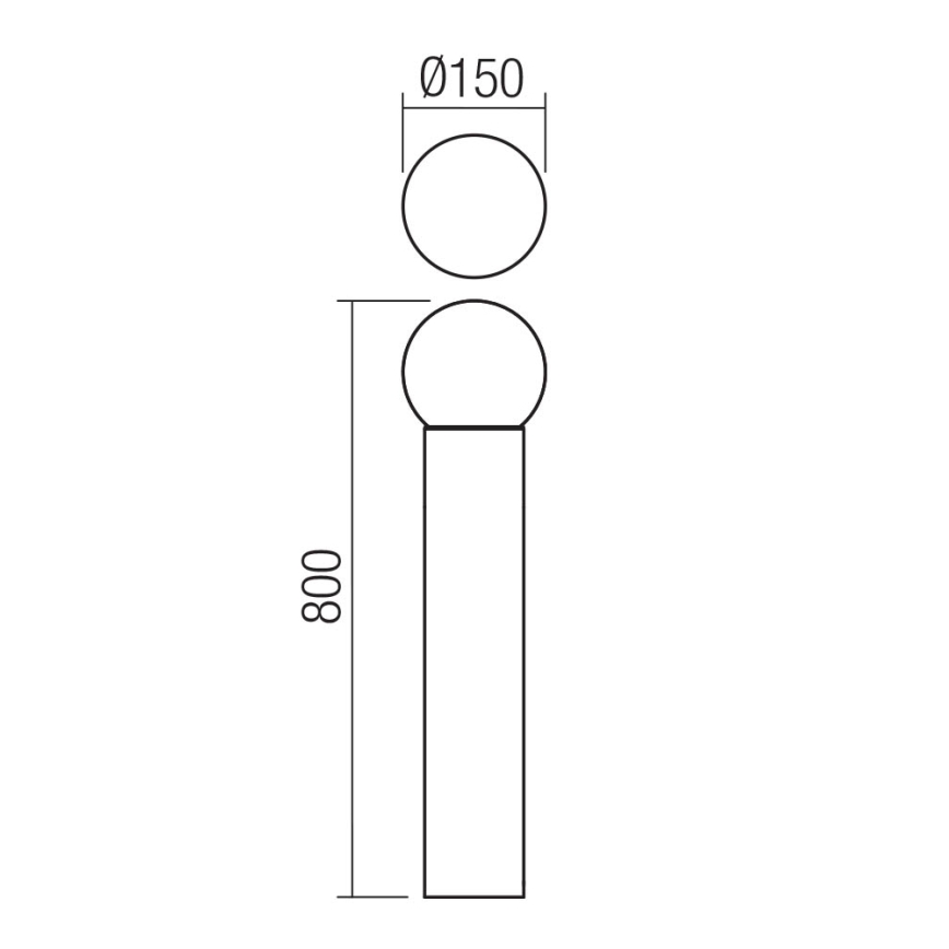 Redo 90643 - Outdoor lamp BULK 1xE27/28W/230V 80 cm IP44 anthracite