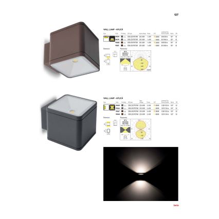 Redo 9065 - BETA LED Outdoor Wall Light 2xLED/6W/230V 3000K IP54 Anthracite
