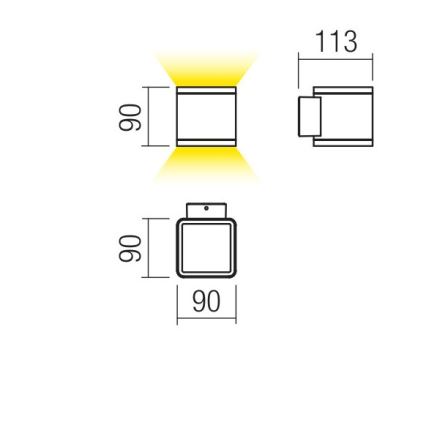 Redo 9065 - LED Outdoor wall light BETA 2xLED/6W/230V IP54