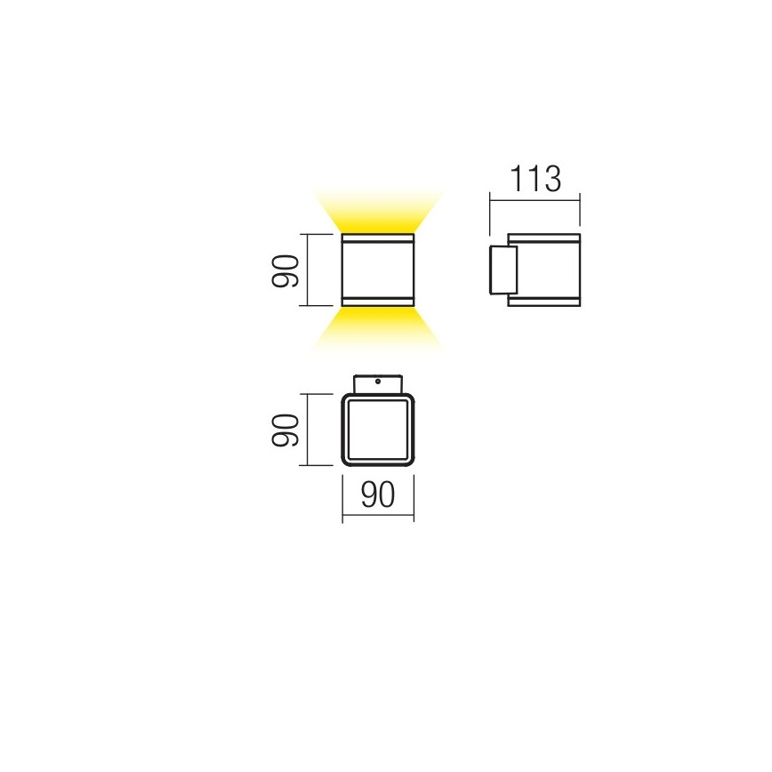 Redo 9065 - LED Outdoor wall light BETA 2xLED/6W/230V IP54