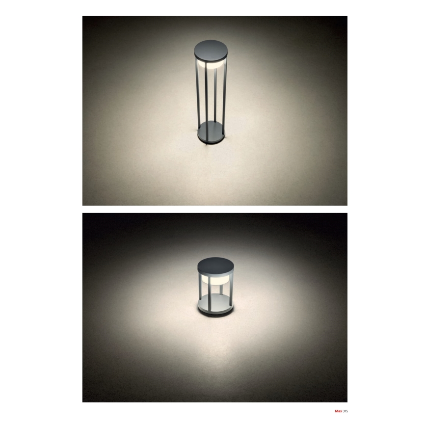 Redo 90676 - MAX LED Outdoor Lamp, 15W, 230V, 2700K, 80 cm, IP65, Anthracite