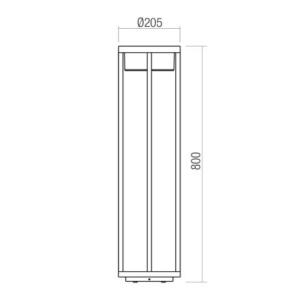 Redo 90676 - MAX LED Outdoor Lamp, 15W, 230V, 2700K, 80 cm, IP65, Anthracite