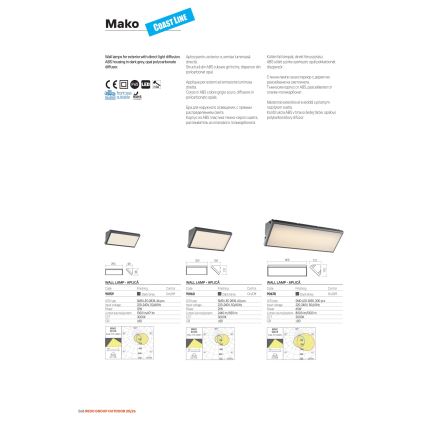 Redo 90678 - LED Outdoor Wall Light MAKO LED/65W/230V 3000K IP65 anthracite