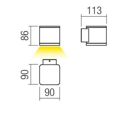 Redo 9069 - LED Outdoor wall light BETA LED/6W/230V IP54