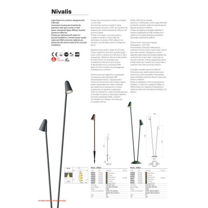 Redo 90706 - LED Outdoor Lamp NIVALIS LED/6.8W/230V 3000K 82 cm IP65 Brown