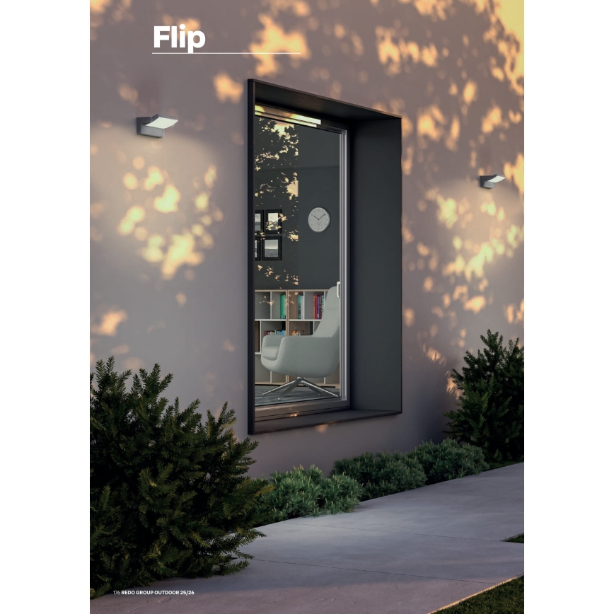 Redo 90715 - FLIP LED outdoor wall light/40W/230V 3000/4000/5000K CRI 90 IP54 anthracite