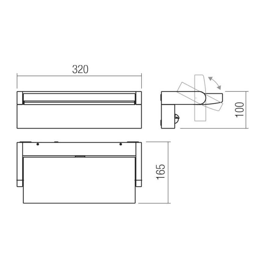 Redo 90715 - FLIP LED outdoor wall light/40W/230V 3000/4000/5000K CRI 90 IP54 anthracite