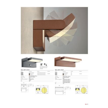 Redo 90716 - FLIP LED 40W/230V Outdoor Wall Light 3000/4000/5000K CRI 90 IP54 brown