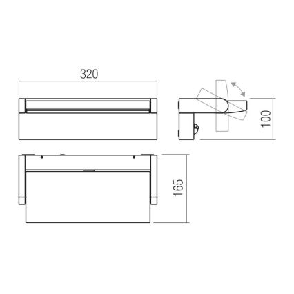 Redo 90716 - FLIP LED 40W/230V Outdoor Wall Light 3000/4000/5000K CRI 90 IP54 brown