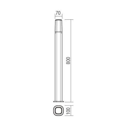 Redo 9078 - Outdoor lamp CRAYON 1xE27/42W/230V IP44