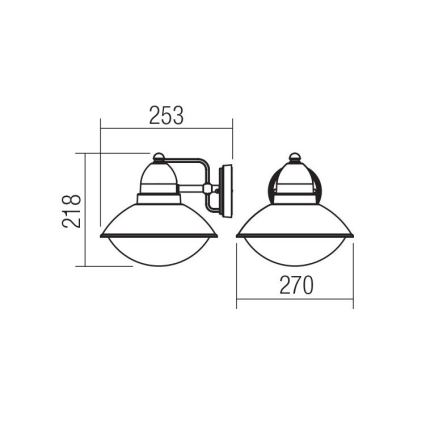 Redo 9095 - Outdoor wall light DANUBIA 1xE27/42W/230V IP44