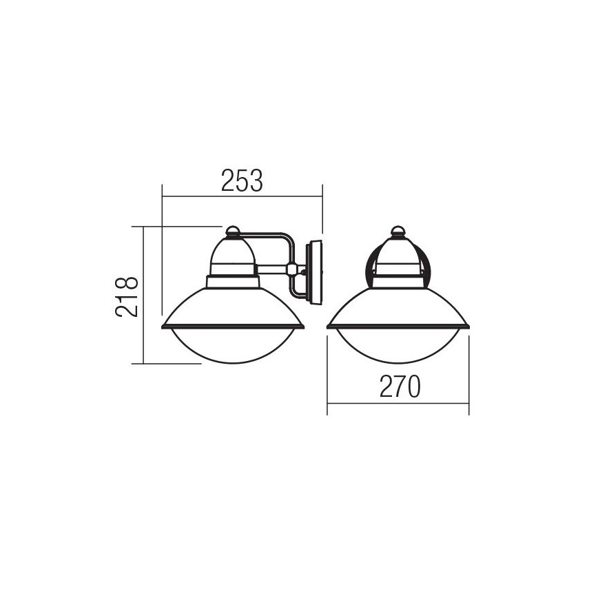 Redo 9095 - Outdoor wall light DANUBIA 1xE27/42W/230V IP44