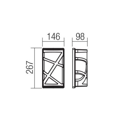 Redo 9097 - Outdoor wall light VORTEX 1xE27/20W/230V IP44