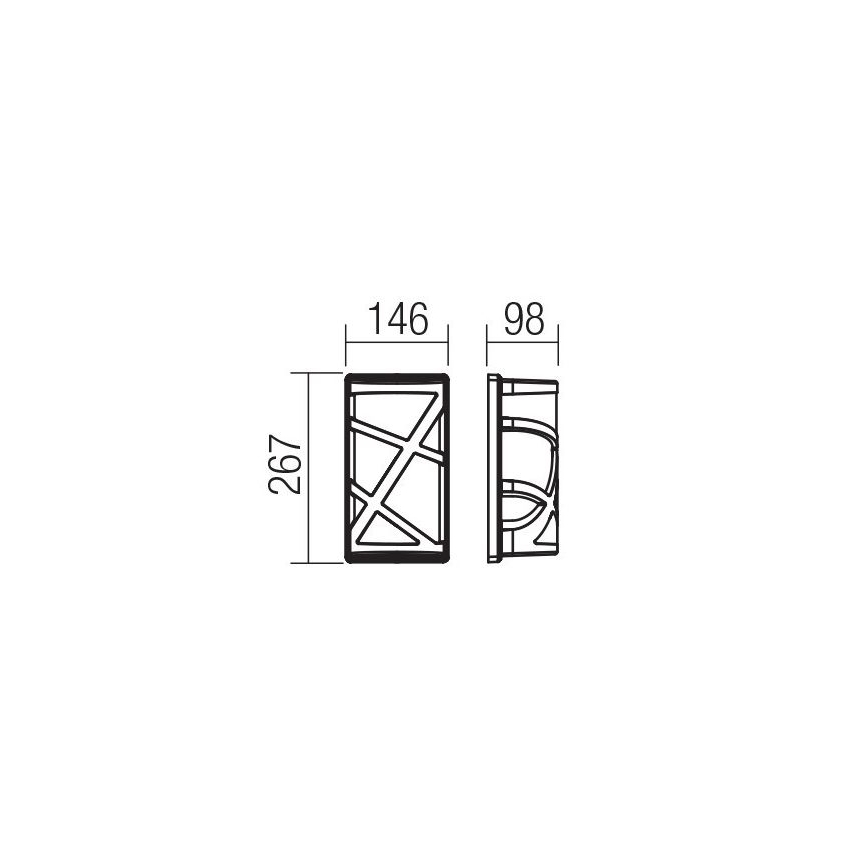 Redo 9097 - Outdoor wall light VORTEX 1xE27/20W/230V IP44