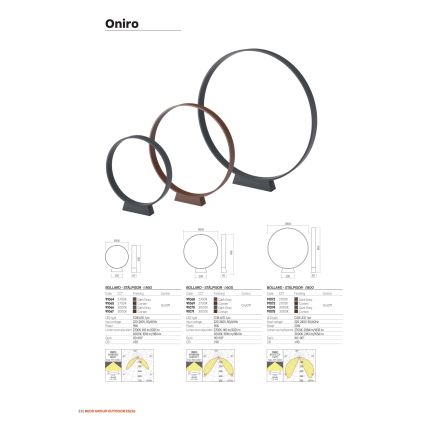 Redo 91067 - ONIRO LED Outdoor Lamp, 15W/230V, 3000K, 49.5 cm, CRI 90, IP65, Brown