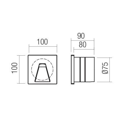 Redo 91195 - BAST LED Outdoor Orientation Luminaire LED/2.5W/230V 3000K CRI 90 IP65 grey