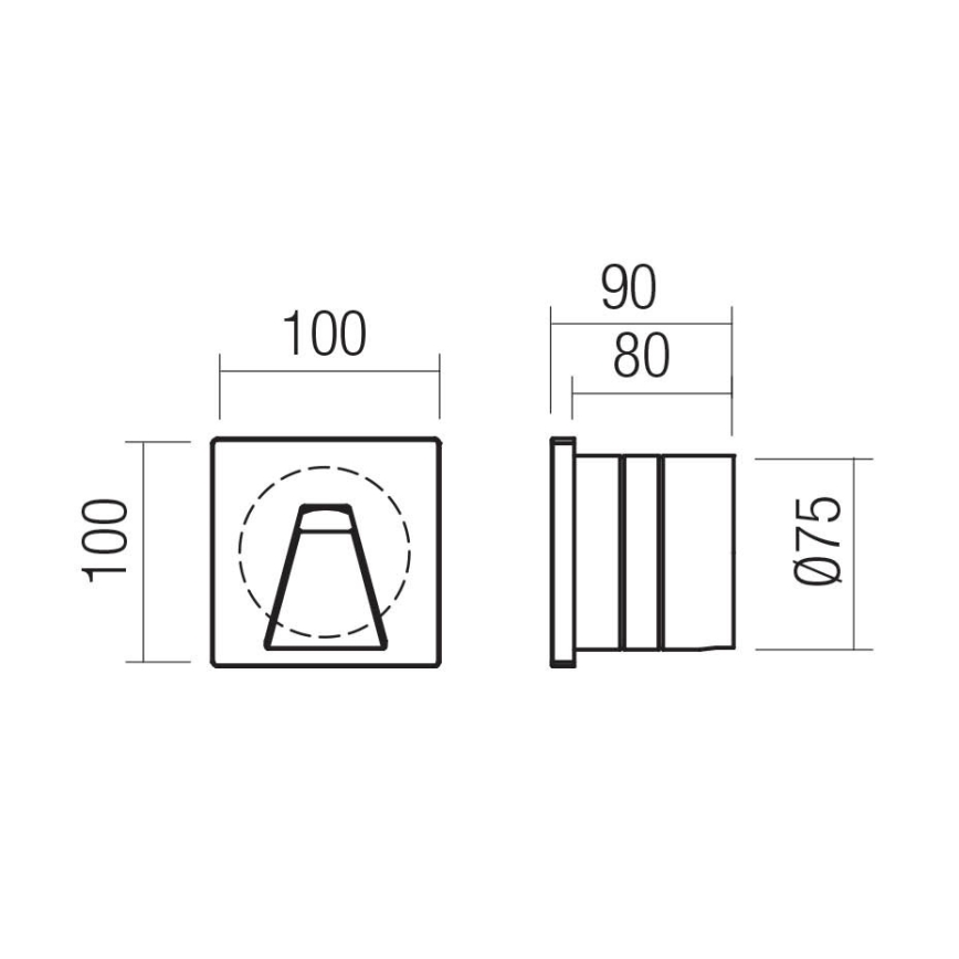 Redo 91196 - BAST Outdoor Orientation LED Luminaire 2.5W/230V 3000 K CRI 90 IP65 Anthracite