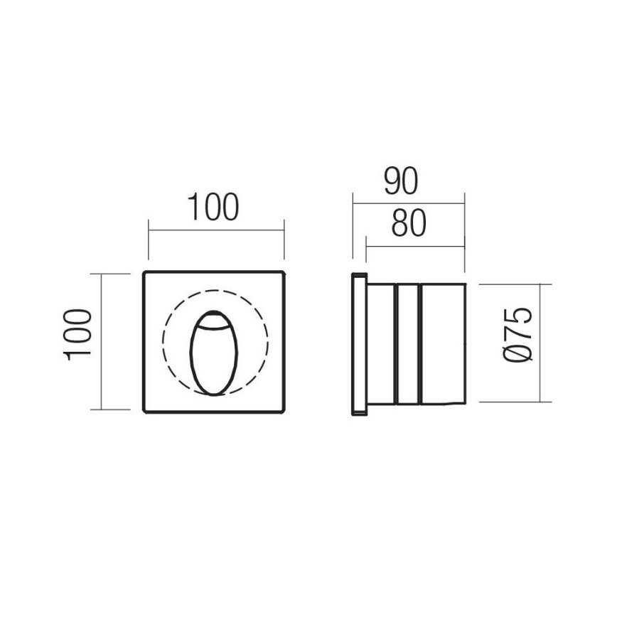 Redo 91199 - LED Outdoor Orientation Light BAST LED/2,5W/230V 3000K CRI 90 IP65 grey