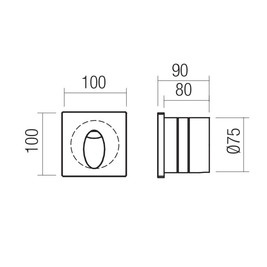 Redo 91200 - LED Outdoor orientation light BAST LED/2,5W/230V 3000K CRI 90 IP65 anthracite