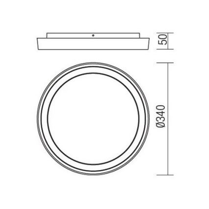Redo 9184 - BEZEL LED Outdoor Ceiling Light LED/30W/230V Ø 34 cm IP54 Anthracite